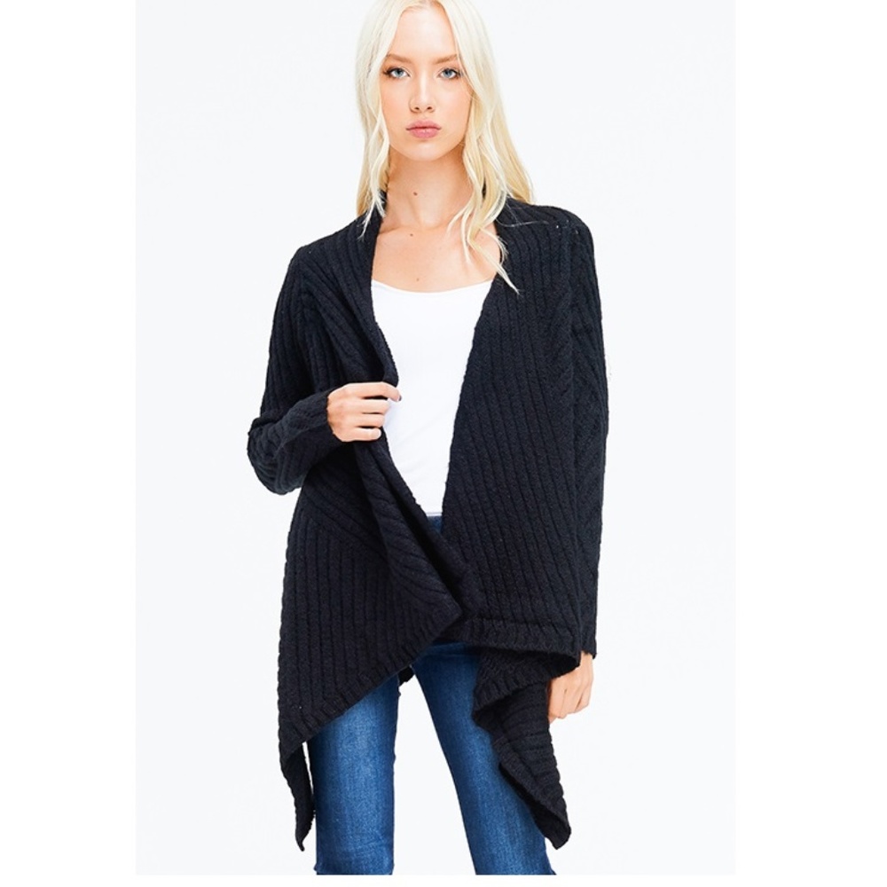 NWT HEAVYWEIGHT & WARM!  Knit Waterfall Cardigan - Picture 4 of 7